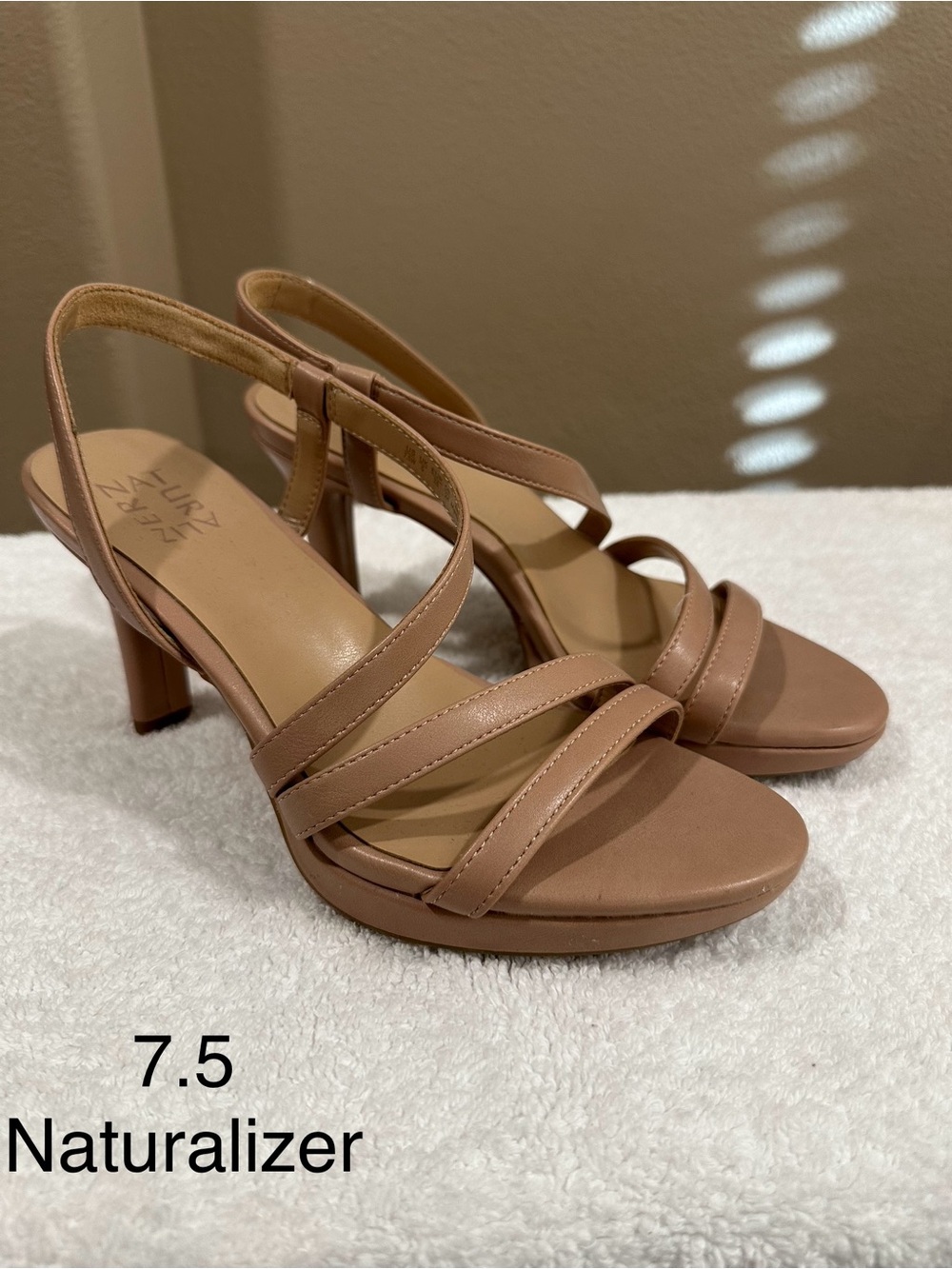 Naturalizer Taupe Strappy Slingback Heels